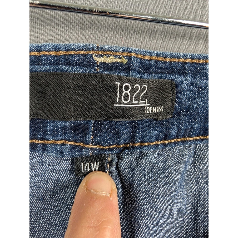 1822 Denim Womens 14W Blue Skinny Jeans‎ Raw Hem - Picture 8 of 9
